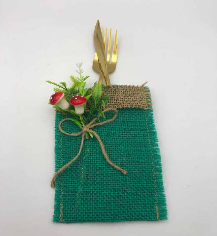 Porta-talher - Cogumelos (verde)