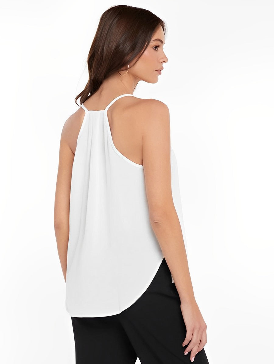 Blusa de alça e wrap frontal