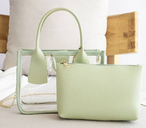 Bolsa transparente de corrente com bolsa interna