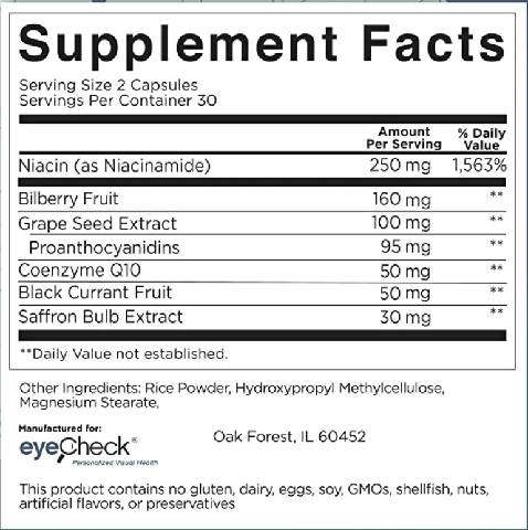 Suplemento com Bilberry para alívio do nervo optico
