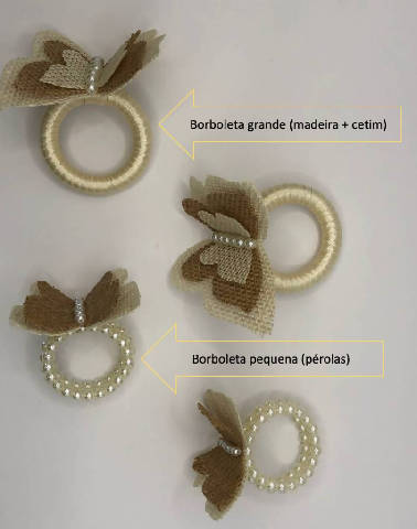 Porta-guardanapo - Pérolas e Borboleta
