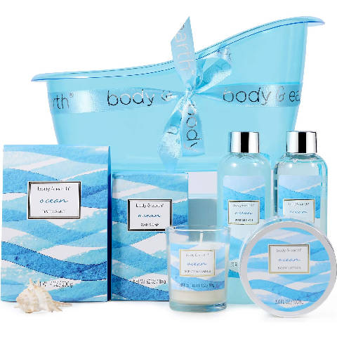Conjunto de banho 7 unidades para mulheres perfumado com Oceano