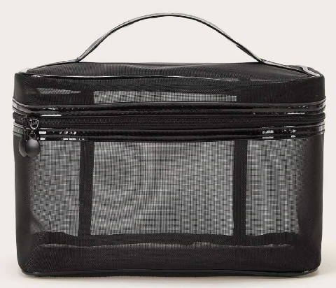 Bolsa de maquilhagem de rede de malha