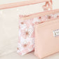 bolsa de maquiagem com padrão floral e transparente (3 peças)